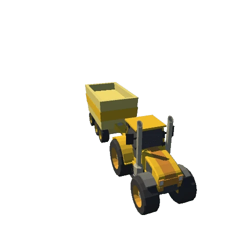 Tractor Yellow With Wagon